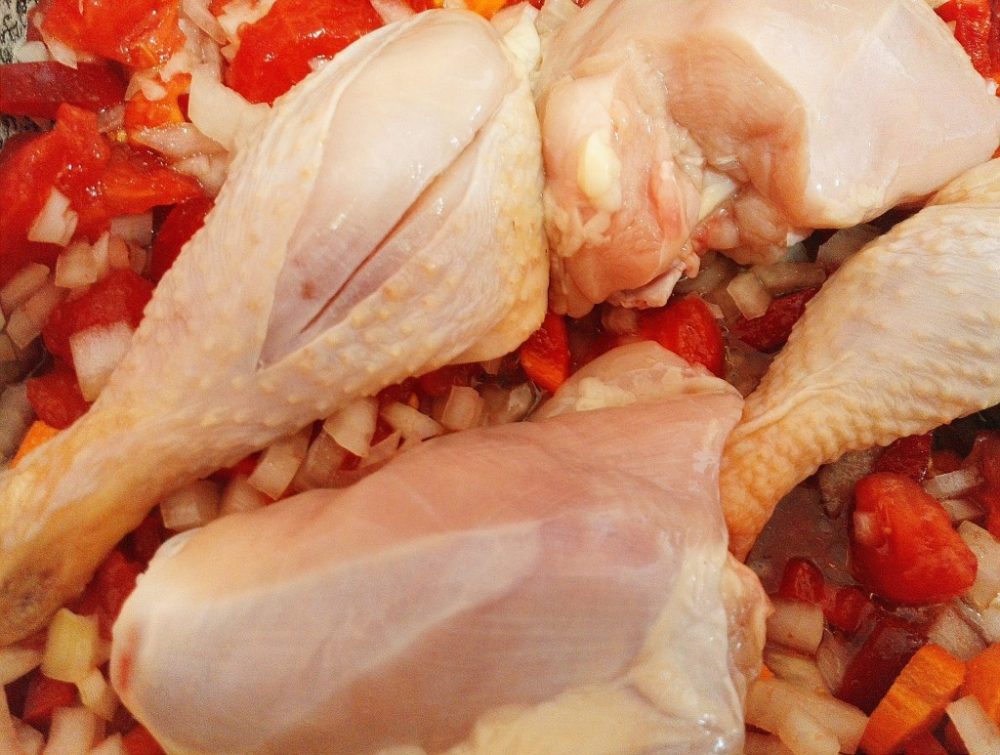 Pilaf de orez la cuptor cu legume, pui de tara si parmezan Food Joy